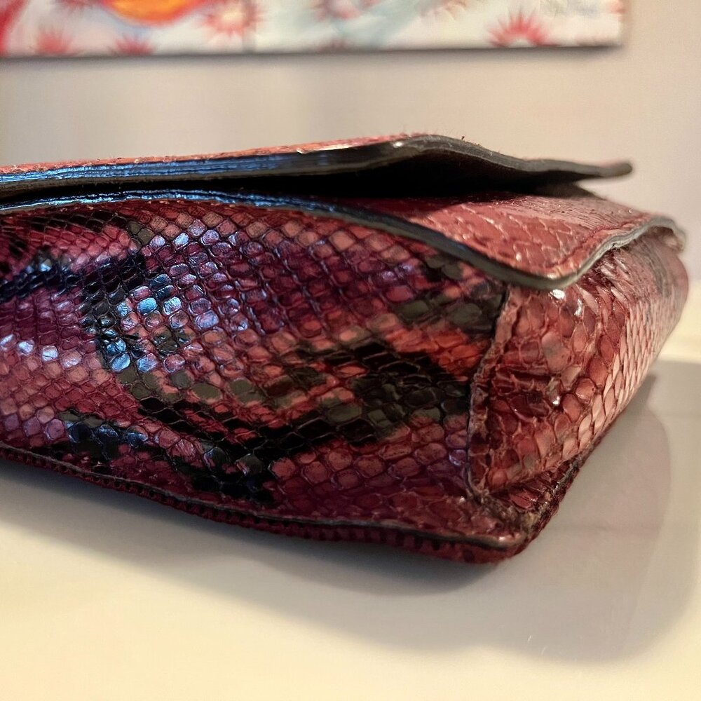 MIU MIU Python Snakeskin Mini Shoulder Bag Burgundy - Picture 8 of 16